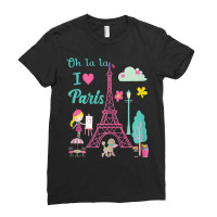 Oh La La I Love Paris Eiffel Tower French Traditions T Shirt Ladies Fitted T-shirt | Artistshot