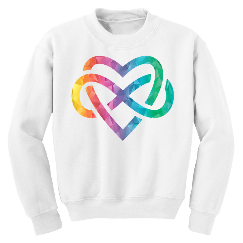 Low Poly Polyamory Rainbow Infinite Heart Lgbtqia Pride Tank Top Youth Sweatshirt by husserllpr | Artistshot