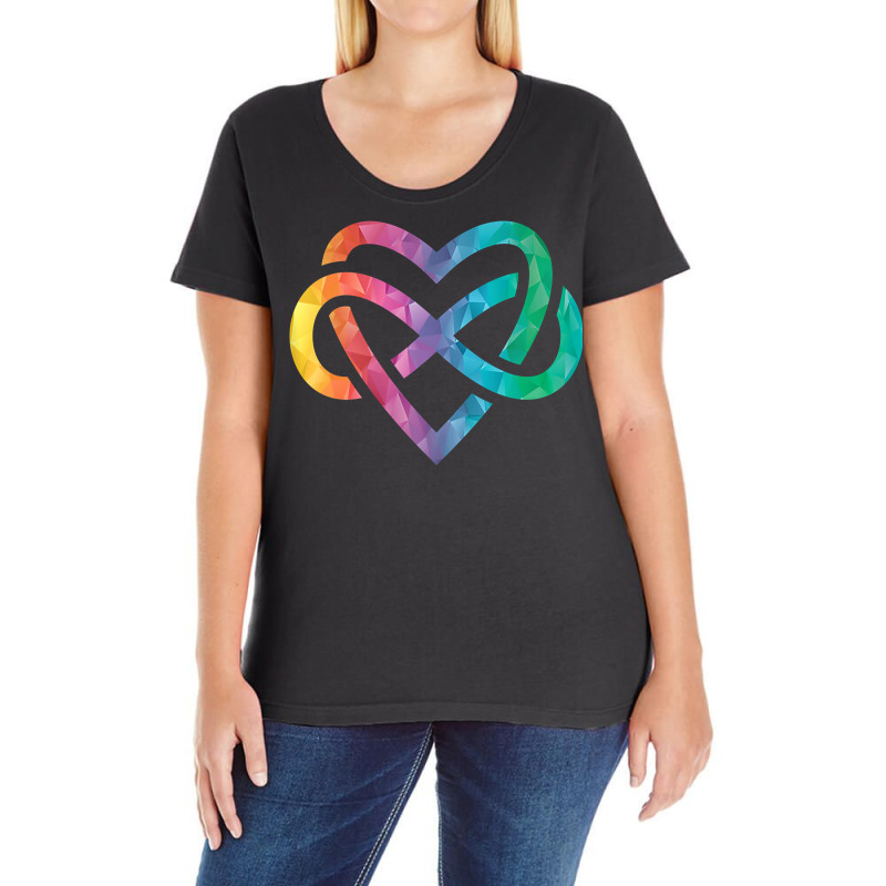 Low Poly Polyamory Rainbow Infinite Heart Lgbtqia Pride Tank Top Ladies Curvy T-Shirt by husserllpr | Artistshot