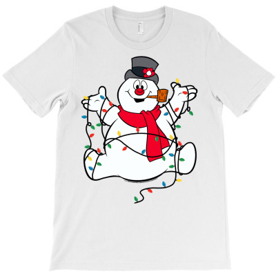 Frosty The Snowman Christmas Lights Portrait T Shirt T-shirt Designed By Nhan