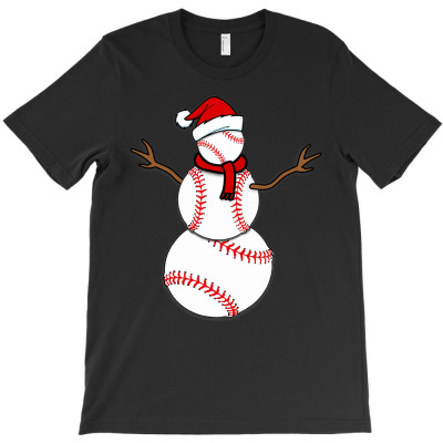 Funny Christmas Baseball Balls Santa Snowman T-shirt Designed By Nhan
