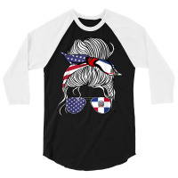 American Dominican Republic Patriot Flag Women Girl Grown T Shirt 3/4 Sleeve Shirt | Artistshot