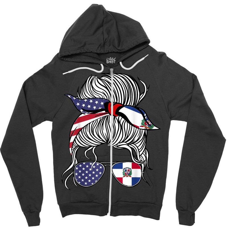 American Dominican Republic Patriot Flag Women Girl Grown T Shirt Zipper Hoodie by hustonfkobar3 | Artistshot