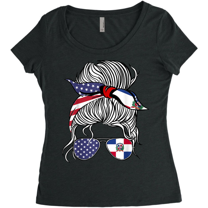 American Dominican Republic Patriot Flag Women Girl Grown T Shirt Women's Triblend Scoop T-shirt by hustonfkobar3 | Artistshot