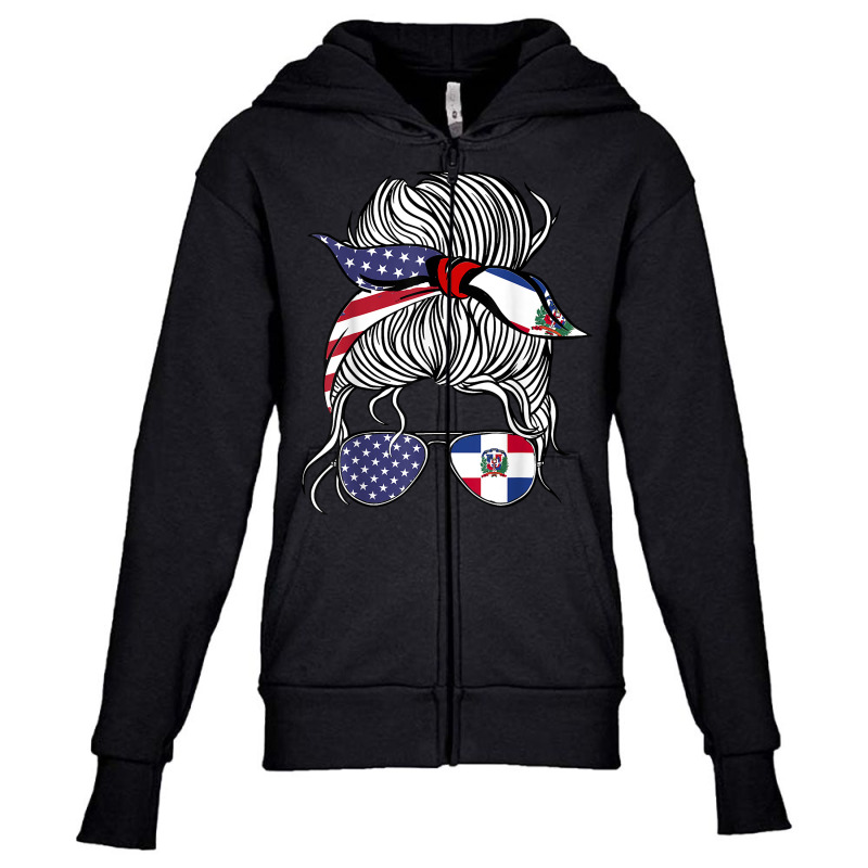 American Dominican Republic Patriot Flag Women Girl Grown T Shirt Youth Zipper Hoodie by hustonfkobar3 | Artistshot