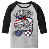 American Dominican Republic Patriot Flag Women Girl Grown T Shirt Youth 3/4 Sleeve | Artistshot