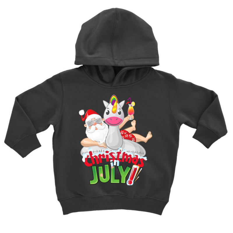 Funny Christmas In July Shirt Summer Unicorn Float Xmas T Shirt Toddler Hoodie | Artistshot