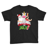 Funny Christmas In July Shirt Summer Unicorn Float Xmas T Shirt Youth Tee | Artistshot