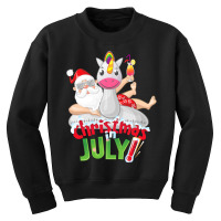 Funny Christmas In July Shirt Summer Unicorn Float Xmas T Shirt Youth Sweatshirt | Artistshot