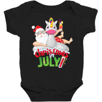 Funny Christmas In July Shirt Summer Unicorn Float Xmas T Shirt Baby Bodysuit | Artistshot