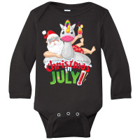 Funny Christmas In July Shirt Summer Unicorn Float Xmas T Shirt Long Sleeve Baby Bodysuit | Artistshot