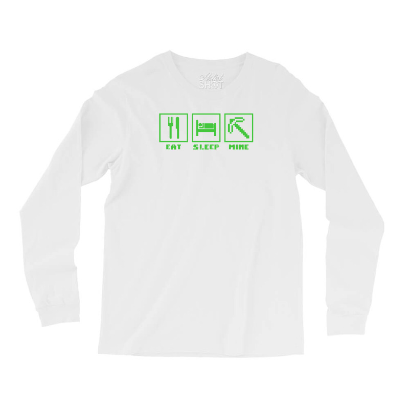 Custom Eat Sleep Mine Minecraft Funny Long Sleeve Shirts By Cm