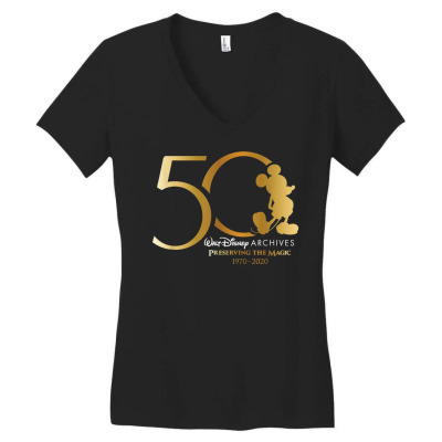 Archives 50th Anniversary Preserving The Magic Women's V-neck T-shirt Designed By Lotus Fashion Realm