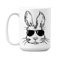 Bunny Face With Sunglasses Easter Day For Boys Men Kids 15 Oz Coffee Mug | Artistshot