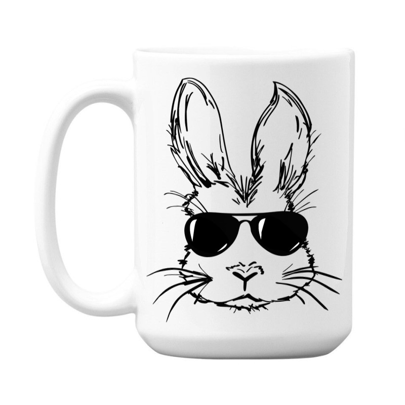 Bunny Face With Sunglasses Easter Day For Boys Men Kids 15 Oz Coffee Mug by bakien89 | Artistshot