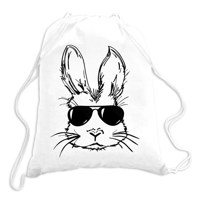 Bunny Face With Sunglasses Easter Day For Boys Men Kids Drawstring Bags by bakien89 | Artistshot