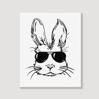 Bunny Face With Sunglasses Easter Day For Boys Men Kids Portrait Canvas Print | Artistshot