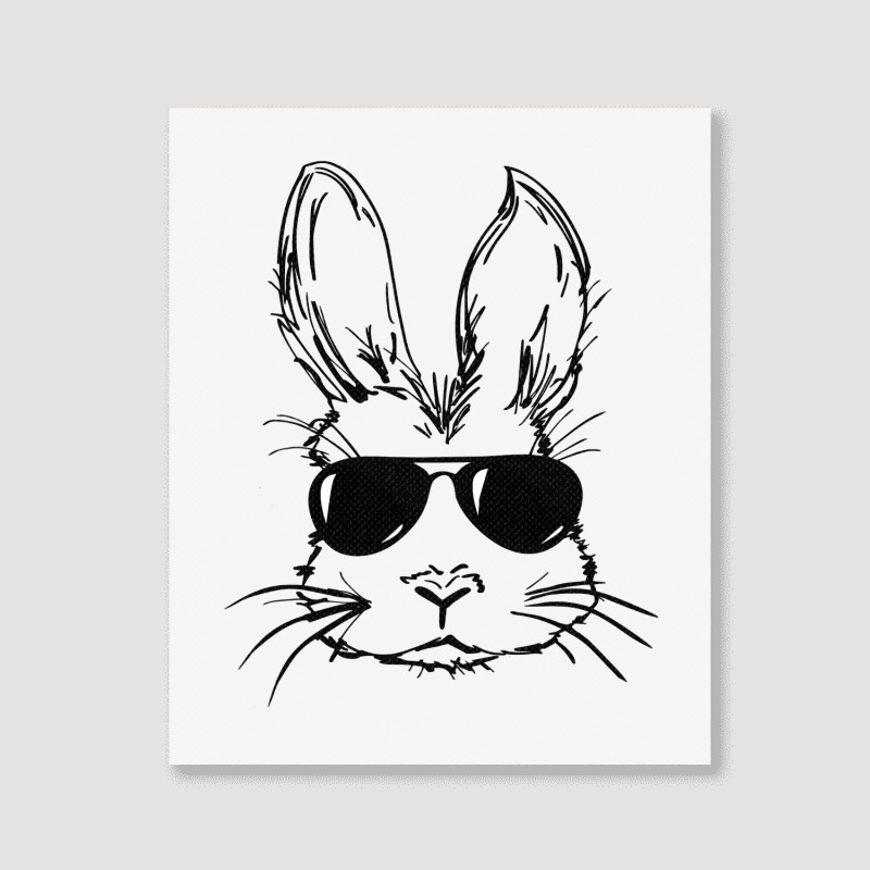 Bunny Face With Sunglasses Easter Day For Boys Men Kids Portrait Canvas Print by bakien89 | Artistshot