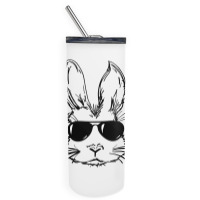 Bunny Face With Sunglasses Easter Day For Boys Men Kids Skinny Tumbler | Artistshot