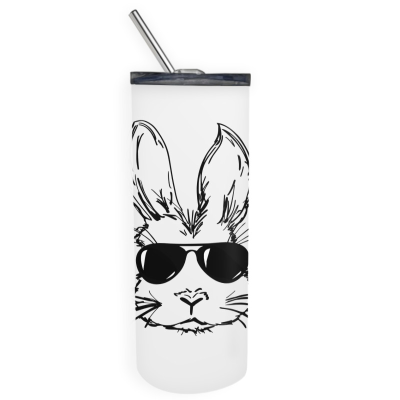 Bunny Face With Sunglasses Easter Day For Boys Men Kids Skinny Tumbler by bakien89 | Artistshot