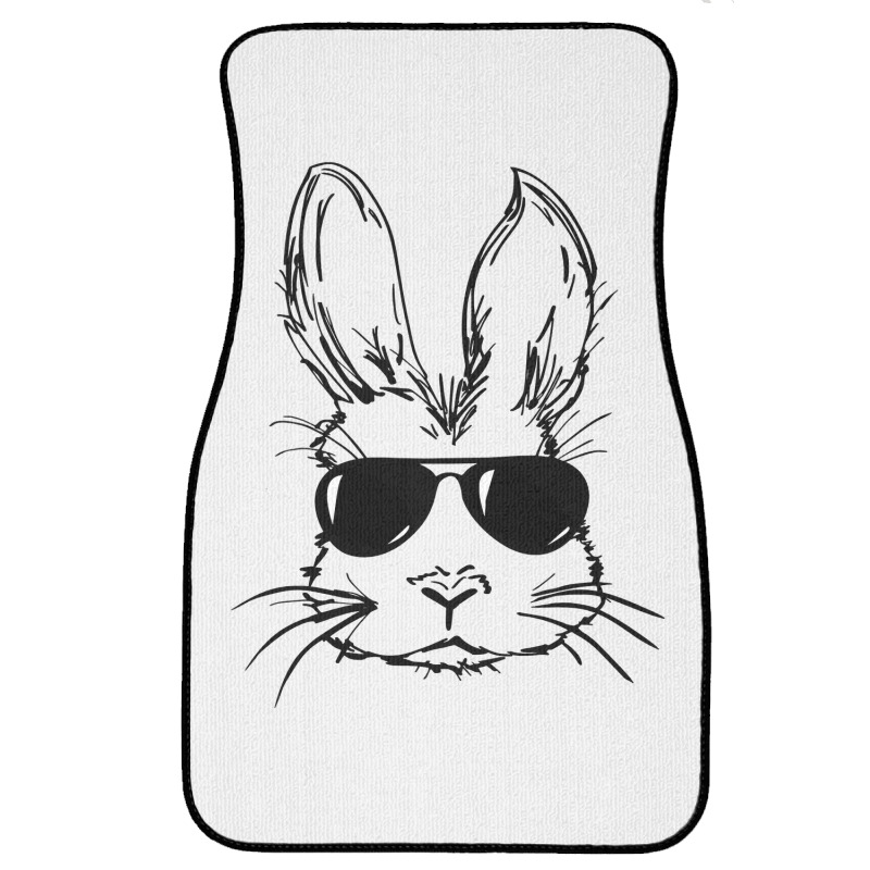 Bunny Face With Sunglasses Easter Day For Boys Men Kids Front Car Mat by bakien89 | Artistshot