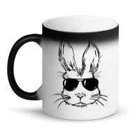 Bunny Face With Sunglasses Easter Day For Boys Men Kids Magic Mug | Artistshot