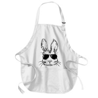 Bunny Face With Sunglasses Easter Day For Boys Men Kids Medium-length Apron | Artistshot