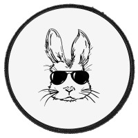 Bunny Face With Sunglasses Easter Day For Boys Men Kids Round Patch | Artistshot