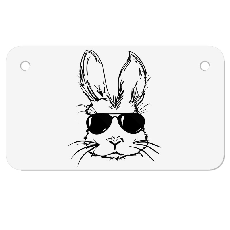 Bunny Face With Sunglasses Easter Day For Boys Men Kids Motorcycle License Plate by bakien89 | Artistshot