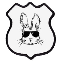 Bunny Face With Sunglasses Easter Day For Boys Men Kids Shield Patch | Artistshot