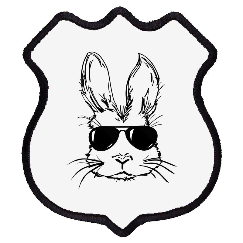 Bunny Face With Sunglasses Easter Day For Boys Men Kids Shield Patch by bakien89 | Artistshot