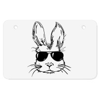 Bunny Face With Sunglasses Easter Day For Boys Men Kids Atv License Plate | Artistshot