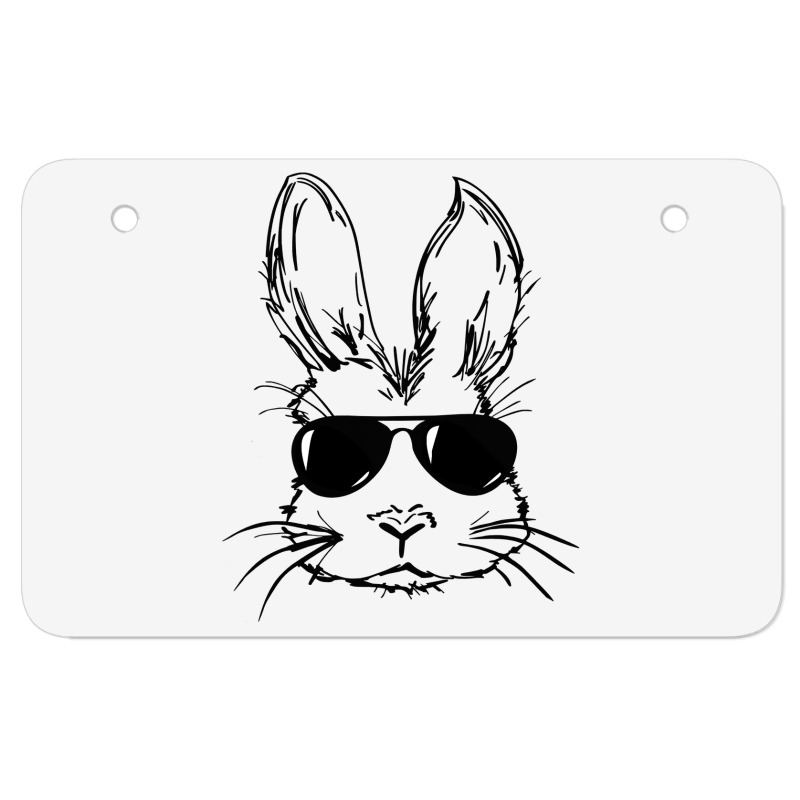 Bunny Face With Sunglasses Easter Day For Boys Men Kids ATV License Plate by bakien89 | Artistshot