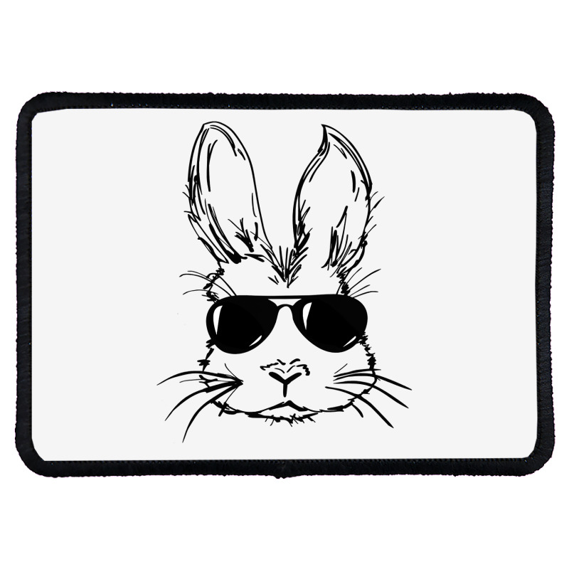 Bunny Face With Sunglasses Easter Day For Boys Men Kids Rectangle Patch by bakien89 | Artistshot