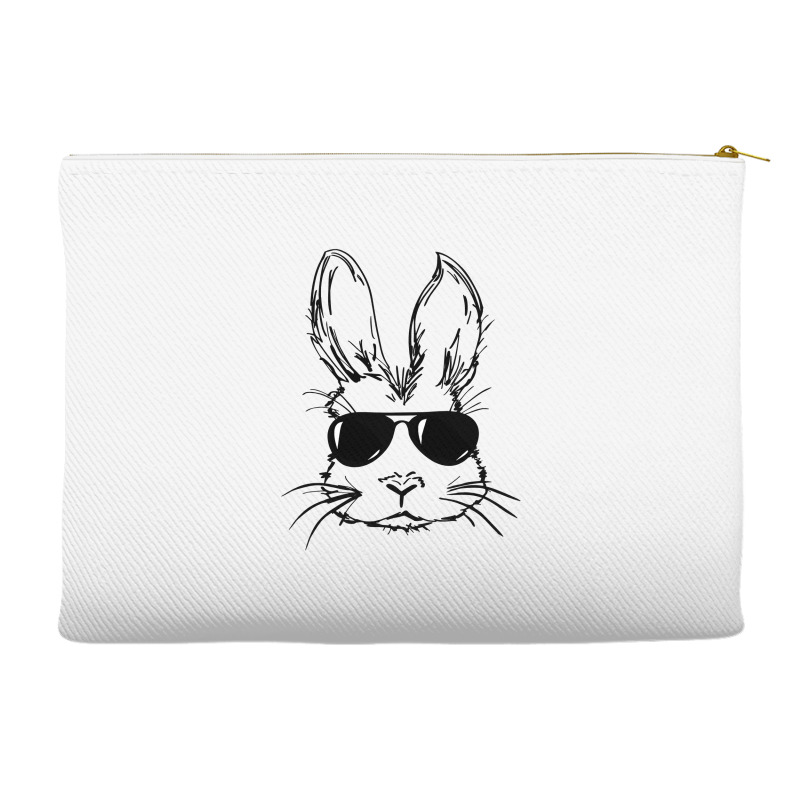 Bunny Face With Sunglasses Easter Day For Boys Men Kids Accessory Pouches by bakien89 | Artistshot