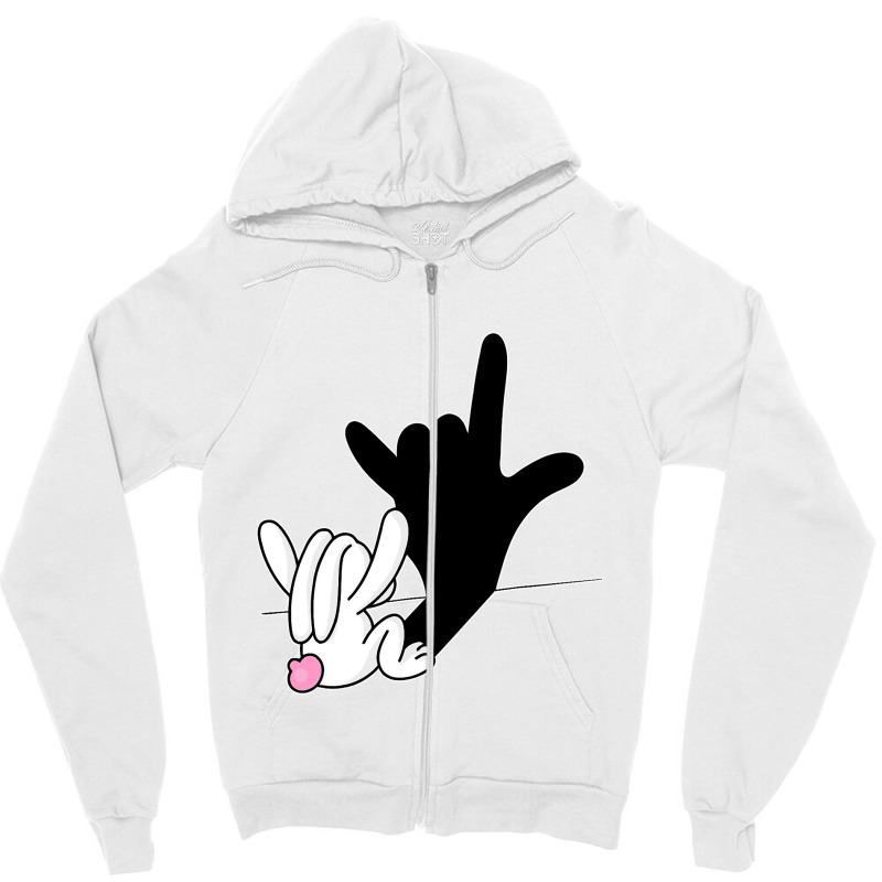 Bunny Reflection I Love You Hand Sign Language Asl Easter T Shirt Zipper Hoodie by bakien89 | Artistshot