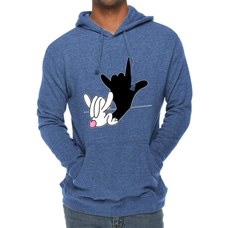 Bunny Reflection I Love You Hand Sign Language Asl Easter T Shirt Lightweight Hoodie by bakien89 | Artistshot