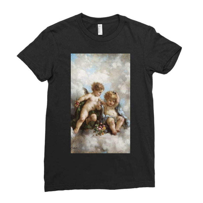 Cherub Renaissance Art Aesthetic Ladies Fitted T-Shirt by Steeleder | Artistshot