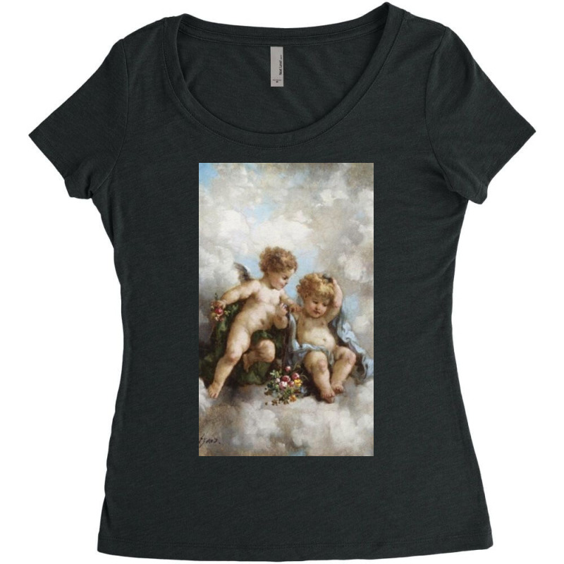 Cherub Renaissance Art Aesthetic Women's Triblend Scoop T-shirt by Steeleder | Artistshot