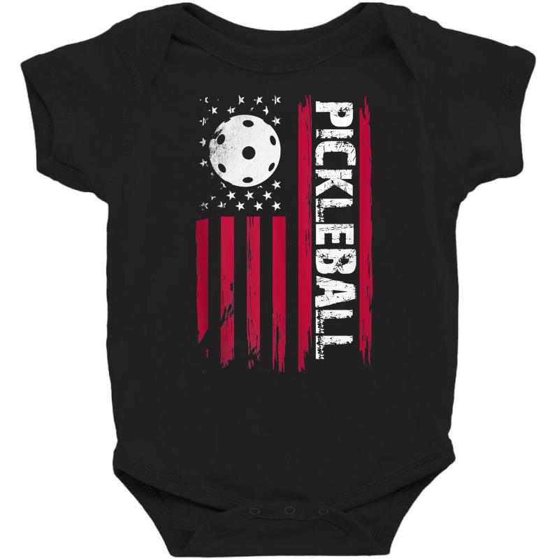 Pickleball American Flag Patriotic Usa Fun Leisurely Sport Tank Top Baby Bodysuit by cheesebroughbrensen | Artistshot