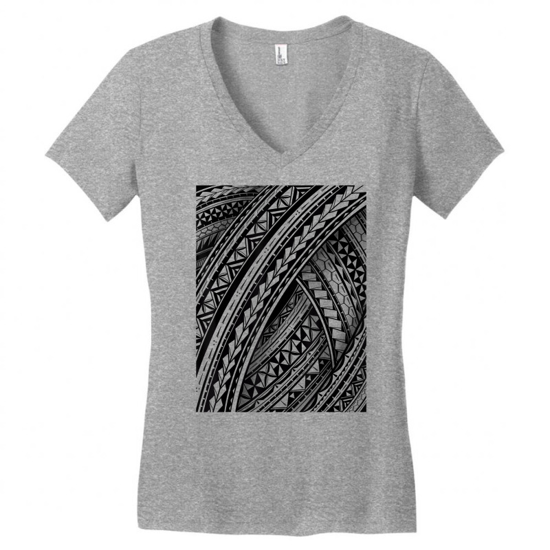 Polynesian Tribal Tongan Samoan Islander Design T Shirt Women's V-Neck T-Shirt by cheesebroughbrensen | Artistshot