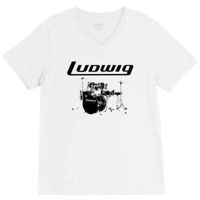 Ludwig Drum V-neck Tee Designed By Thecindeta