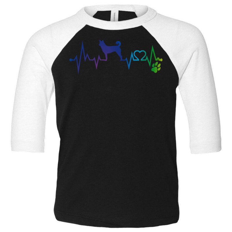 Canaan Dog T Shirtcanaan Dog  Colorful Heartbeat, Heart & Dog Paw T Sh Toddler 3/4 Sleeve Tee by difficultasian | Artistshot