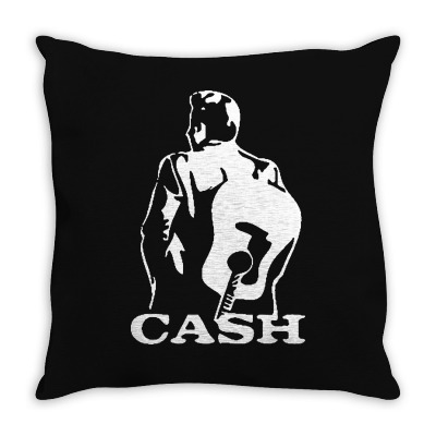Johnny Cash Guitar Throw Pillow Designed By Teeshop