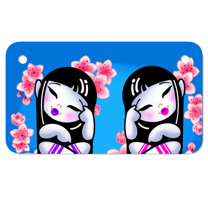 Cherry Blossom Twins Motorcycle License Plate | Artistshot