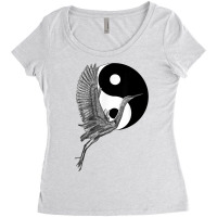 Tai Chi White Crane Yin Yang Qi Gong Illustration T Shirt Women's Triblend Scoop T-shirt | Artistshot