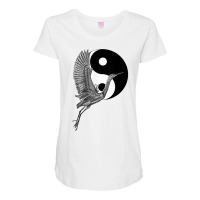 Tai Chi White Crane Yin Yang Qi Gong Illustration T Shirt Maternity Scoop Neck T-shirt | Artistshot