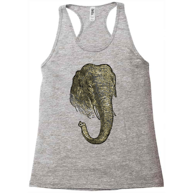 Graphic Novel Style Head And Trunk Of An Asiatic Elephant T Shirt Racerback Tank by hustonfkobar3 | Artistshot