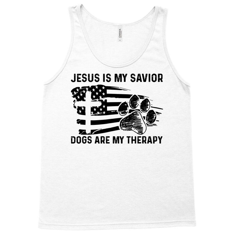 Christian Jesus Is My Savior Dogs Are My Therapy 404 Bibble Jesus Tank Top by golferu | Artistshot