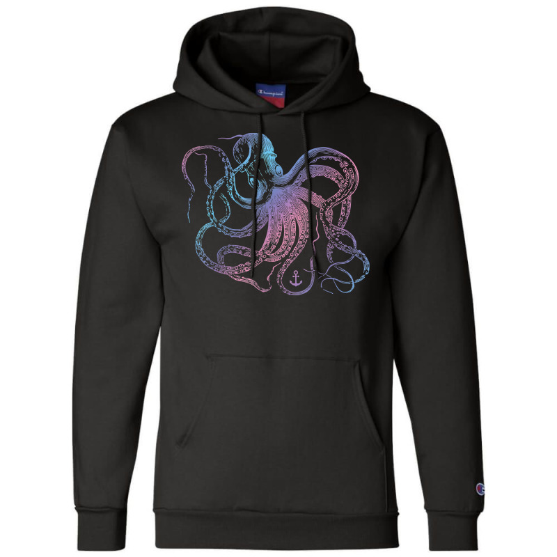 Octopus Shirt Cool Vintage Marine Biologist Ocean Sea Life 1 T Shirt Champion Hoodie | Artistshot